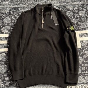 Stone Island Black Zip-Up Sweater
